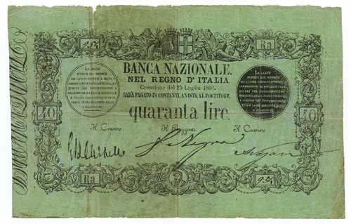 Lire falso epoca banca - falso, d'epoca