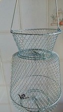 Rete metallica cesto da pesca per pesci vivi funghi pescatore vintage canestro