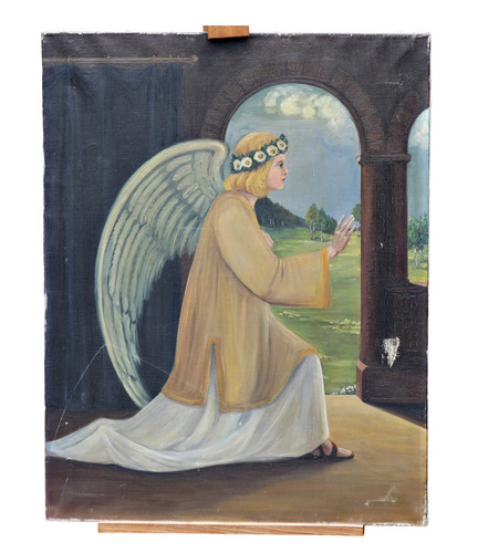 Olio tela cristo - tela, angelo