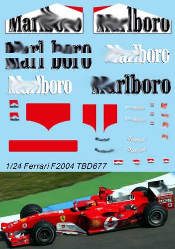 Decals per ferrari f2004 - 1/24,