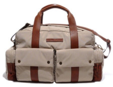 Borsone BRUNELLO CUCINELLI bagaglio pelle tela * NUOVO * vendita al dettaglio $4950