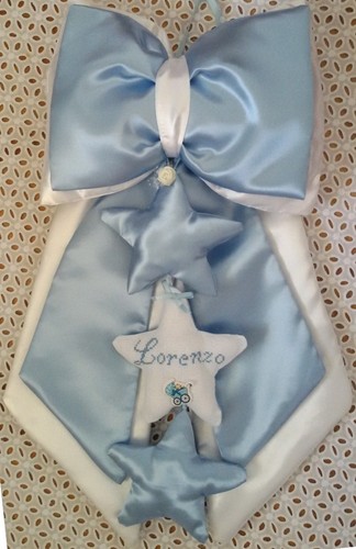 Fiocco nascita azzurro - , con
