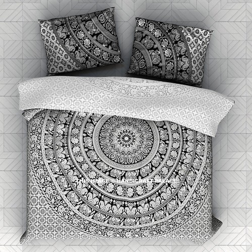 Indiano nero elefante - elefante, mandala