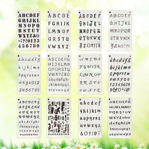 Pcs stencil lettere - , 12