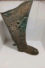 Antico Stivale Rame Vintage Portaombrelli Portabastoni Molto Raro 1920