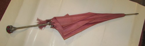 Antico ombrello rosa - , donna