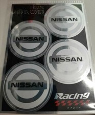 Adesivi copricerchi cerchioni coprimozzo ruota Nissan logo stemma 47mm