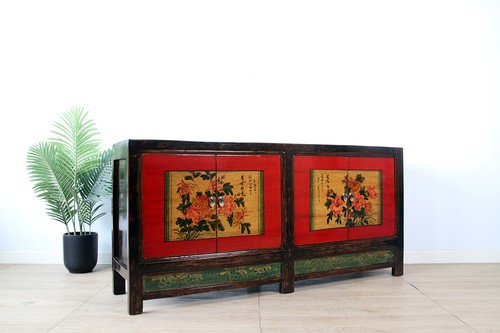 Credenza cinese antica dipinta