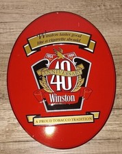 TARGA ALLUMINIO 1994 40° ANNIVERSARY SIGARETTE TABACCO WINSTON 30 x 23 cm Ottimo