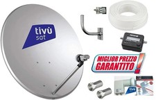 KIT SAT: PARABOLA ACCIAIO 60- CM+LNB 2 USCITE+20 METRI CAVO+SAT FINDER+STAFFA