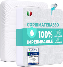 Coprimaterasso Singolo Impermeabile 90x190cm Cotone Microfibra Anallergico