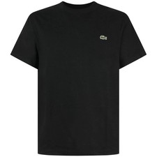 LACOSTE - T-shirt nera con mini logo per uomo