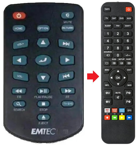 Telecomando adatto per - , emtec