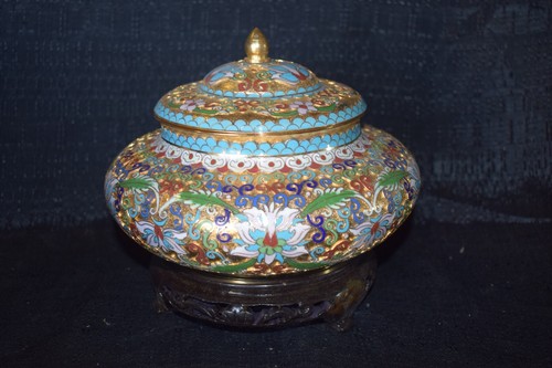 Vaso con coperchio - , cloisonné