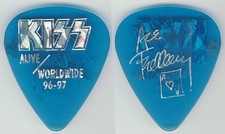 KISS-RARO PLETTRO CHITARRA ACE FREHLEY ALIVE WORLDWIDE 96-97 BLU/ARGENTO! FRATTO