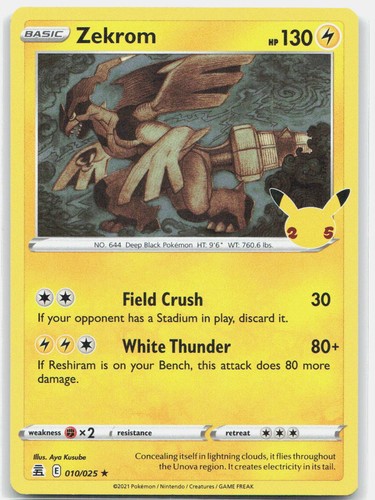 Zekrom 010 025 raro pokemon - zekrom,
