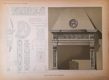 Stampa antica CITERNA CASA PROSPERI CAMINO IN PIETRA Perugia 1910 Antique print