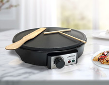 Schallen Macchina Crepiera Tradizionale Nera Elettrica 1000W 12inch Piastra Calda