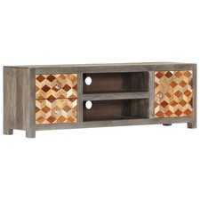 Legno Massello di Mango Mobile Porta TV Grigio 120x30x40 cm Base per vidaXL