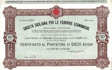 1909 CERTIFICATO AL PORTATORE