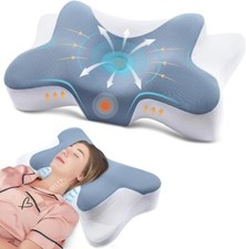 Cuscino cuscino cervicale memory foam per lati schiena pancia dormiente blu B524