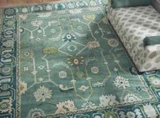 Tappeto Oushak Verde Cadetto