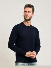 MAGLIA uomo REFRIGUE man Girocollo Orso Maglione basic BLU NAVY INVERNO 2025 79€