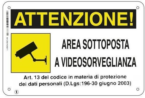 Cartello targa area