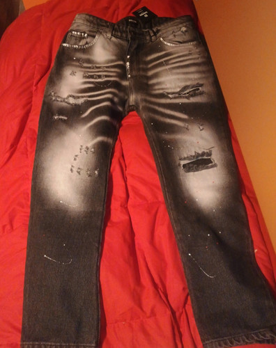 Denim jeans strappati - strappati, uomo