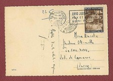 cartolina da C.d.V. a Lucca del 29.12.49 con Anno Santo MCML L.5 ISOLATO