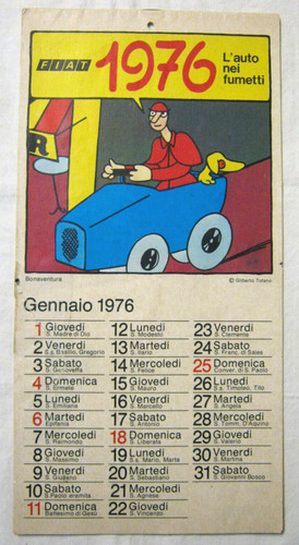Calendario fiat originale 1976 - calendario,