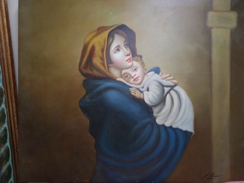 Dipinto mano tela madonna - mano,