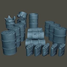 Botti e taniche tedesche WW2 - grande lotto - 1:24, 1:32, 1:35, 1:48, 1:72