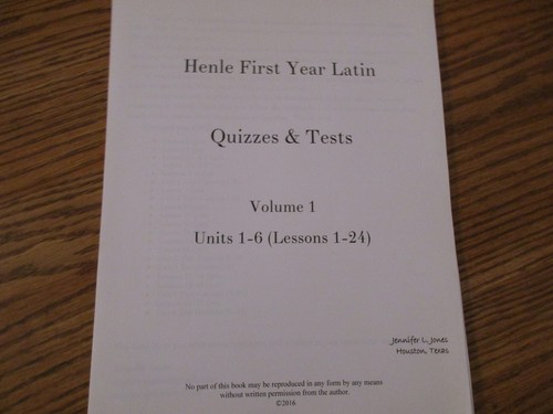 Henle first year latin - latin, quizzes