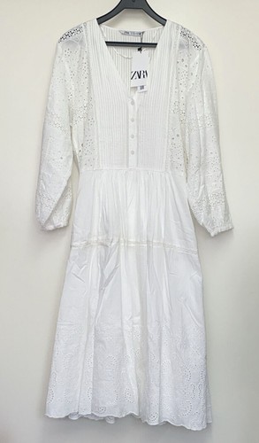 Abito midi zara ricamato - midi,