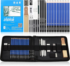 Set Matite Da Disegno Professionale Kit Disegno, 36 Pezzi Set per Disegnare Con 