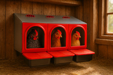 NIDO TRIFAMILIARE PER GALLINE