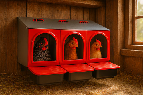 Nido trifamiliare per - trifamiliare, galline