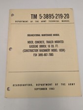 TM 5-3895-219-20 Manuale Tecnico Esercito 1963 Betoniera Modello 16SM A Gas 