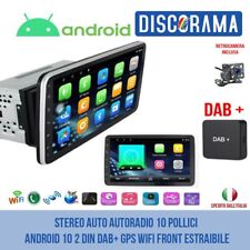 STEREO AUTO AUTORADIO 10 POLLICI ANDROID  2 DIN DAB+ GPS WIFI FRONT ESTRAIBILE