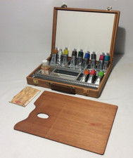 MABEF VALIGETTA LEGNO cm. 44 x 33 + 12 COLORI OLIO FINI MAIMERI 60ML + TAVOLOZZA