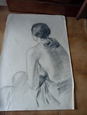 STUDIO NUDO DISEGNO ANNI 50 SU CARTA CM. 50X75 NON FIRMATO NO GUTTUSO