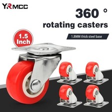 4 RUOTE PER CARRELLI Piattina 50 mm Con Piattina Rosse Mobili Mobiletti
