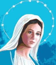 SCHEMA SCHEMI PUNTO CROCE RICAMO MADONNA QUADRO DMC CROSS STITCH PATTERN MARY