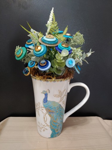 Tazza vintage bottone bouquet