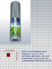 RETE METALLICA ZINCATA RECINZIONE GABBIE ELETTROSALDATA 12 x12 x 0.80 mm h100 cm