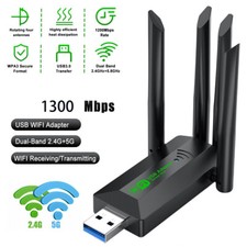 Adattatore WIFI WIFI USB 3.0 Stick 1300Mbps Dual Band Dongle 4 Antenne per PC KG