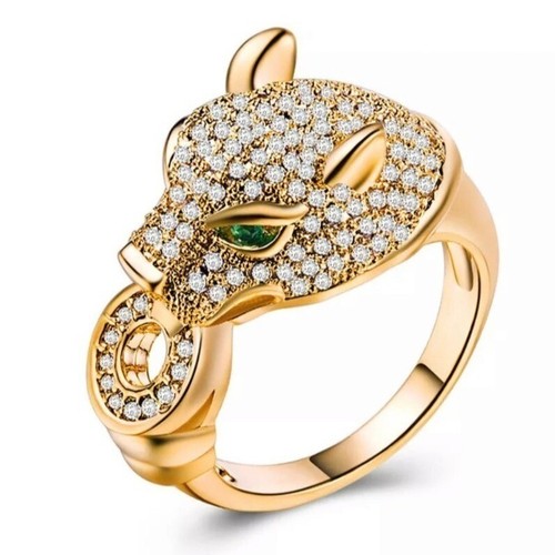 Anello leopardo pantera strass