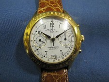 MICHEL VALENTIN CRONOGRAFO MECCANICO LAMINATO ORO   TASTI A POMPA. USATO  (2)