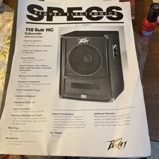 Peavey Electronics Specs 118